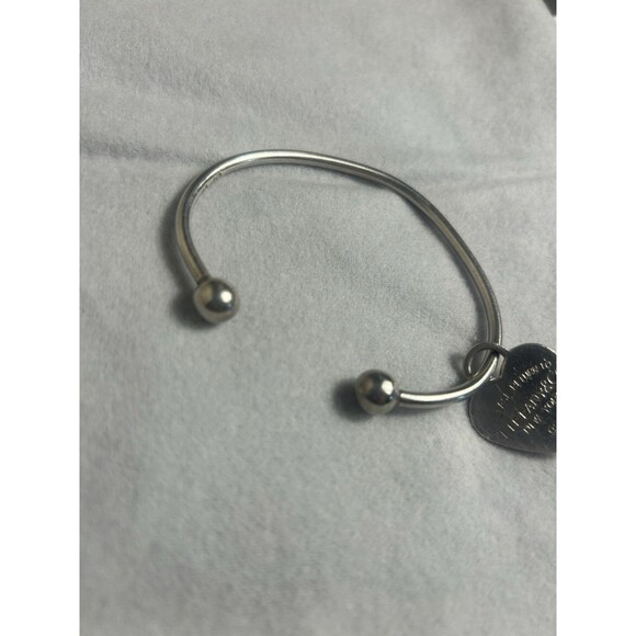 Tiffany & Co Return to Tiffany Heart Tag 925 Silver Bangle 2.5” Medium - Picture 4 of 16